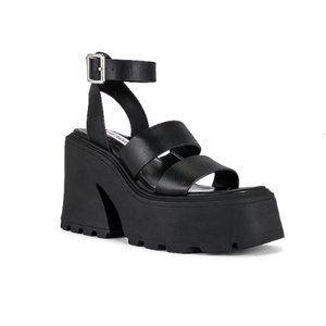 Steve Madden Abbot Platform Sandal, Black, Women's Size 6